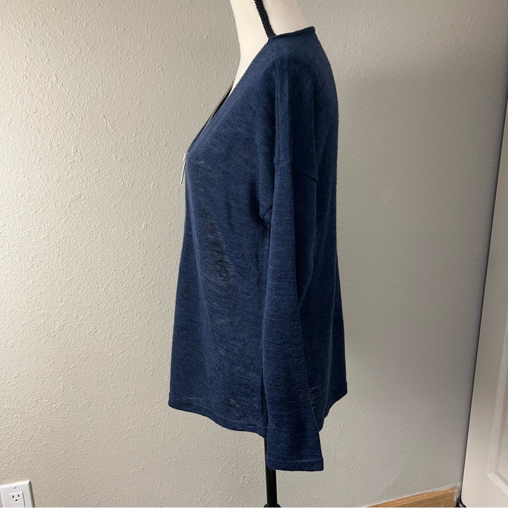 Soft Surroundings Navy V-Neck Sweater - Picture 2 of 7